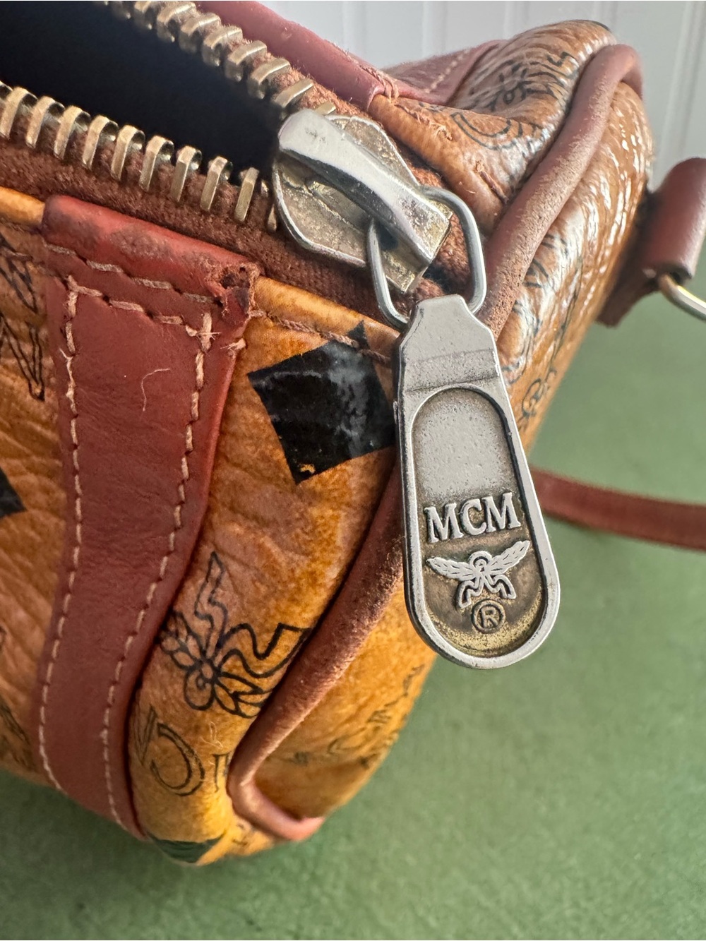 MCM Visetos X-Body Small Barrel Bag in Cognac Leather *Italy* - Picture 4 of 13